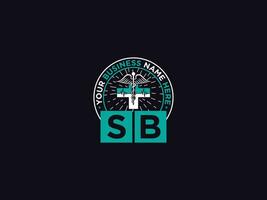 Medical Sb Logo Art, Minimalist SB Luxury Doctors Logo Icon Vector