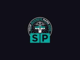 Medical Sp Logo Art, Minimalist SP Luxury Doctors Logo Icon Vector