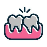 Wisdom Tooth Vector Thick Line Filled Dark Colors