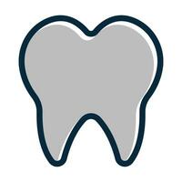 dientes vector grueso línea lleno oscuro colores