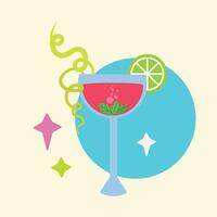 Isolated cokctail glass icon Beverage Vector illustration