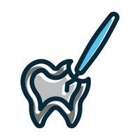 Root Canal Vector Thick Line Filled Dark Colors