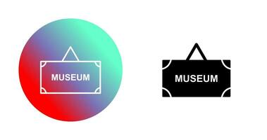 icono de vector de etiqueta de museo