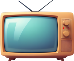 an old television with a screen and antenna png