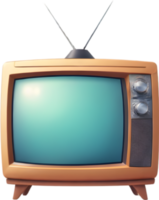 an old television with a screen and antenna png