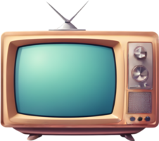 an old television with a screen and antenna png