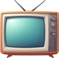 an old television with a screen and antenna png