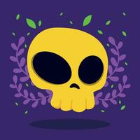 Isolated cute skull with laurel wreaths Vector illustration