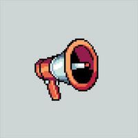 Pixel art illustration Megaphone. Pixelated Megaphone. Megaphone speaker pixelated for the pixel art game and icon for website and video game. old school retro. vector