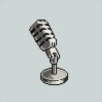 píxel Arte ilustración podcast micrófono pixelado micrófono. píxel Arte podcast micrófono pixelado para el píxel Arte juego y icono para sitio web y vídeo juego. antiguo colegio retro vector