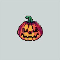 píxel Arte ilustración calabaza rostro. pixelado calabaza. de miedo calabaza cara pixelado para el píxel Arte juego y icono para sitio web y vídeo juego. antiguo colegio retro vector