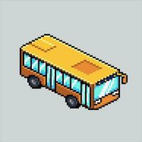 píxel Arte ilustración autobús. pixelado mini autobús. ciudad autobús vehículo pixelado para el píxel Arte juego y icono para sitio web y vídeo juego. antiguo colegio retro vector