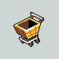 Pixel art illustration Cart. Pixelated Cart. Cart shopping pixelated for the pixel art game and icon for website and video game. old school retro. vector