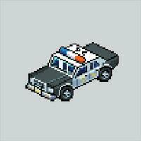 Pixel art illustration Police Car. Pixelated Police. Police Cop Car pixelated for the pixel art game and icon for website and video game. old school retro. vector