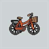 píxel Arte ilustración bicicleta. pixelado bicicleta. bicicleta pixelado para el píxel Arte juego y icono para sitio web y vídeo juego. antiguo colegio retro vector