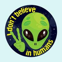 Colored alien zone sticker Vector illustration