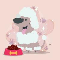 Cute french poodle dog cartoon character Vector illustration