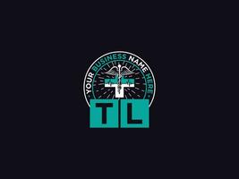 Modern Tl Medical Logo Icon, Monogram Tl Logo Letter Design For Clinic vector