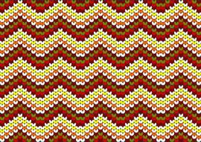 Seamless knitted pattern. Red, yellow, white colors. vector