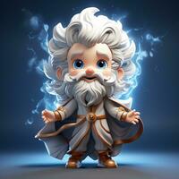 3d cartoon god of lightning photo