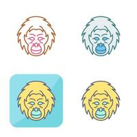 icono de vector de orangután