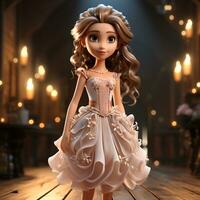 3d cartoon of a ballerina photo