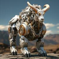 3D cartoo goat robot photo