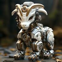 3D cartoo goat robot photo