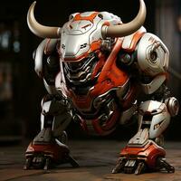 3D cartoon bull robot photo