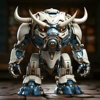 3D cartoon bull robot photo