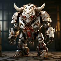 3D cartoon bull robot photo