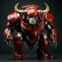 3D cartoon bull robot photo