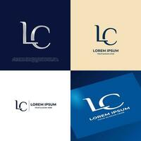 LC Initial Lettering Modern Luxury Logo Template for Business vector