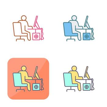 Computer Worker Vector Icon