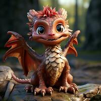 3d cartoon dragon photo