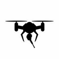 Attack drone silhouette vector. Military drone silhouette can be used as icon, symbol or sign. Attack drone icon vector for design of weapon, military, army or war