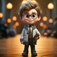 3d cartoon baby genius photo