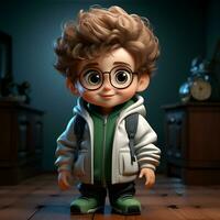 3d cartoon baby genius photo