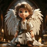 3d dibujos animados ángel foto