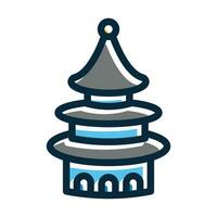 Temple Of Heaven Vector Thick Line Filled Dark Colors