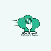 Fork Fast food logo design vector