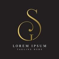 SG letter mark logo type monogram luxury elegant design concept vector