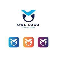 Owl logo design modern minimal concept and app icon design vector