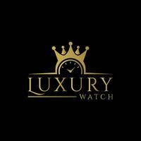 Luxury watch logo design creative and elegant minimal concept vector