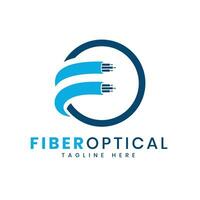 Optical fiber broadband creative logo modern and flat design for internet business vector