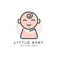 little baby or child logo design creative outline design modern and flat vector