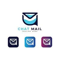 Chat mail message Logo modern and minimal design and app icon concept vector