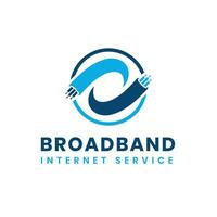 Optical fiber broadband creative logo modern and flat design for internet business vector