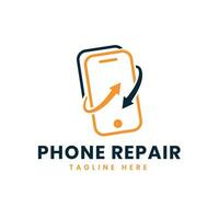 teléfono tienda logo diseño moderno creativo mínimo inteligente teléfono reparar tienda vector