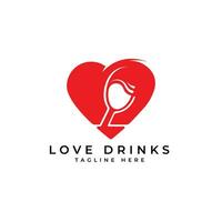 Love Drinks logo design for food and restaurants creative modern and minimal logo vector